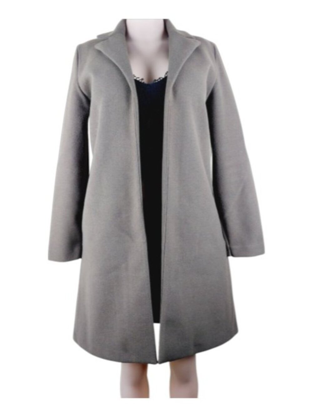 Zara Women Taupe Open Front Thermal Outdoor Longline Formal Overcoat Size S